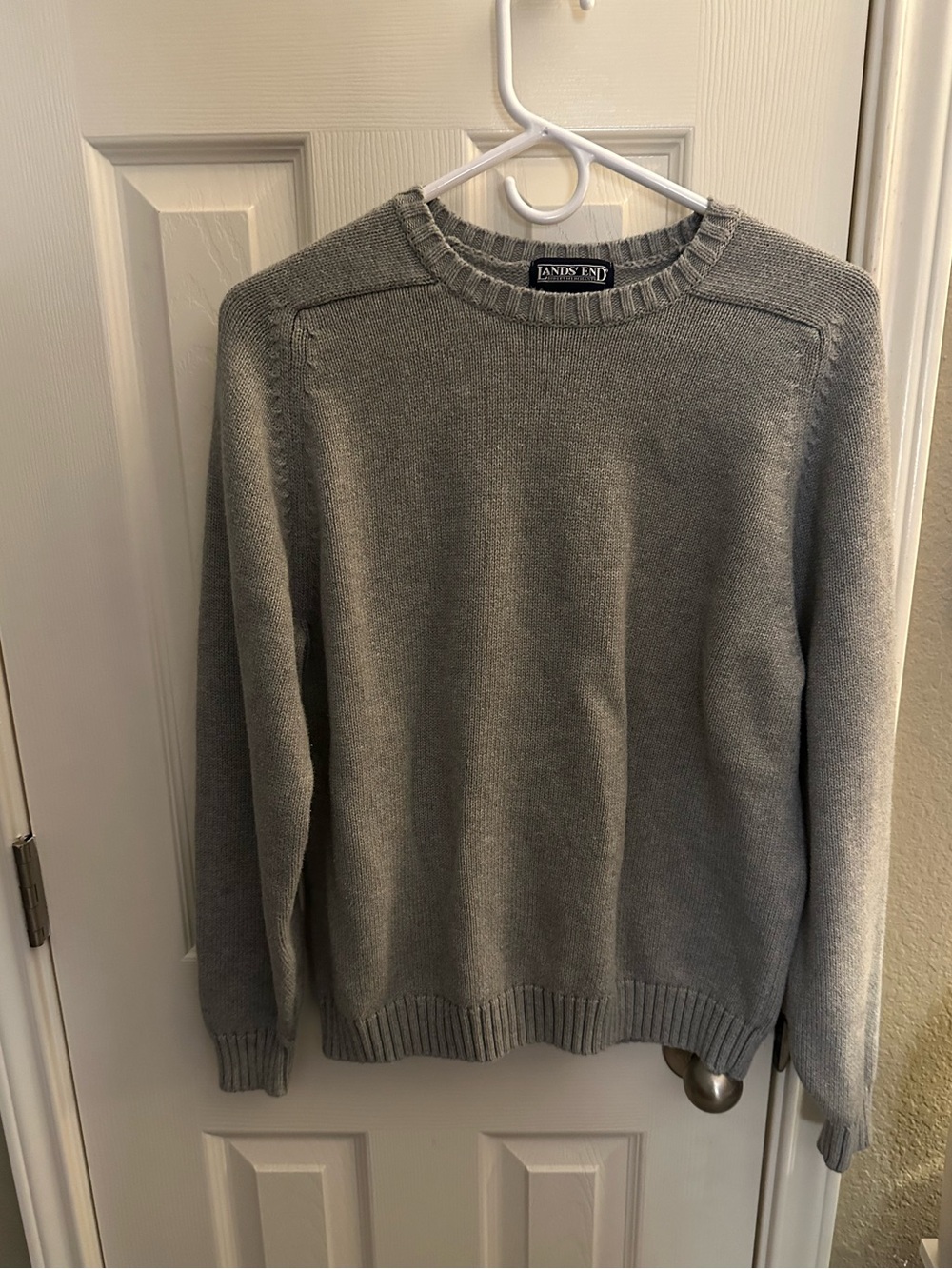Lands' End Crewneck Sweater in Light Gray